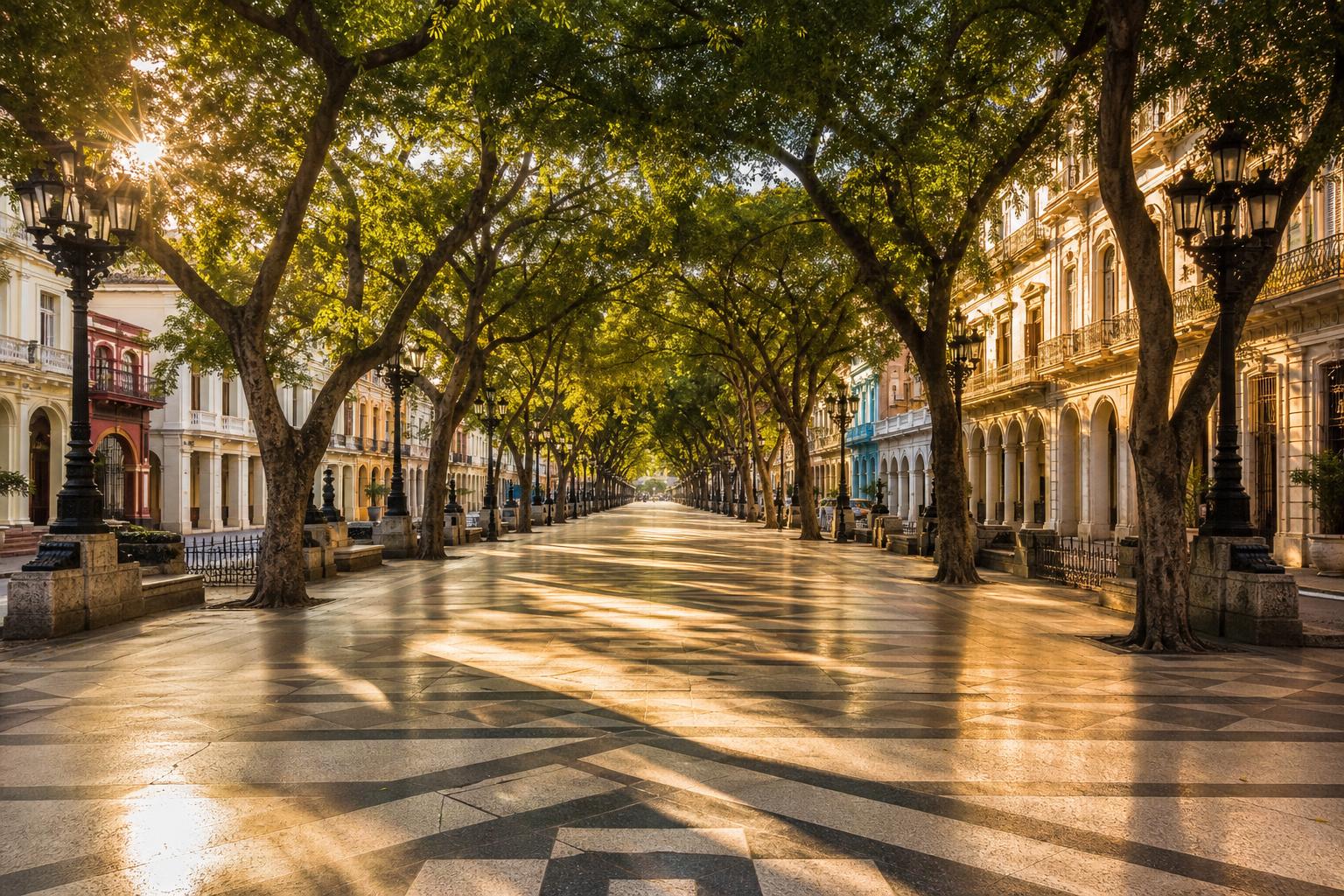 Paseo del Prado promenade in Havana, Cuba